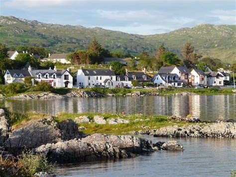 Arisaig village, close to the fishing port of Mallaig and the white ...