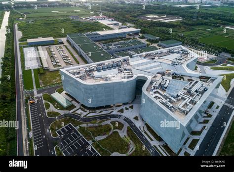 An aerial view of Volvo's Asia-Pacific headquarters building next to ...