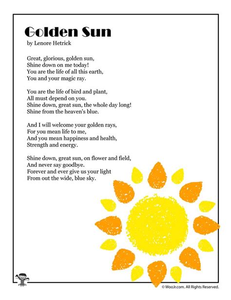 Golden Sun Poem About Summer | Woo! Jr. Kids Activities : Children's ...