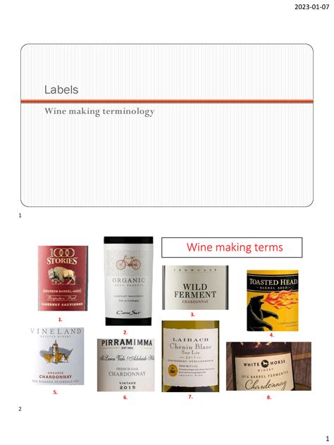 2b Labels-Wine making - 2i3 - 2023-01- 1 Labels Wine making terminology ...