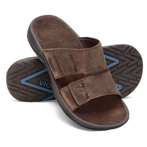 The Gentleman's Plantar Fasciitis Adjustable Slides | Mens sandals ...