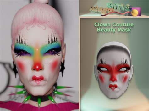 Clown Couture Beauty Mask - The Sims 4 | Sims, Beauty mask, Sims 4