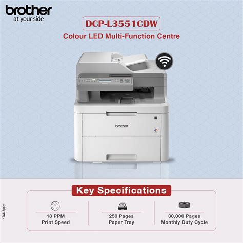 Brother DCP-L3551CDW Colour LED Multifunction Centre with Duplex ...