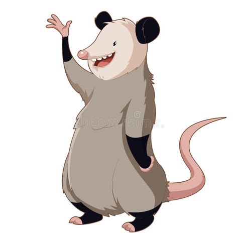 Cartoon smiling Opossum stock vector. Illustration of painting - 69287792