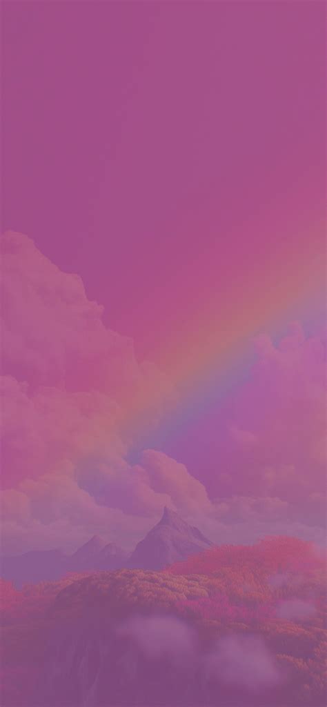 Rainbow in Pink Sky Wallpaper - Aesthetic Rainbow Wallpaper HD