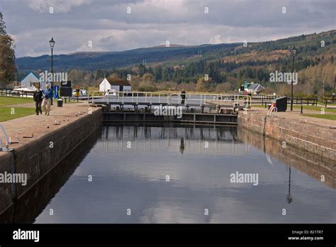 Caledonian Canal Locks at Fort Augustus Loch Ness Inverness Highland ...