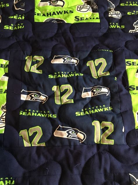 Seattle Seahawks Licensed Fabrics Are Featured in This Twin | Etsy