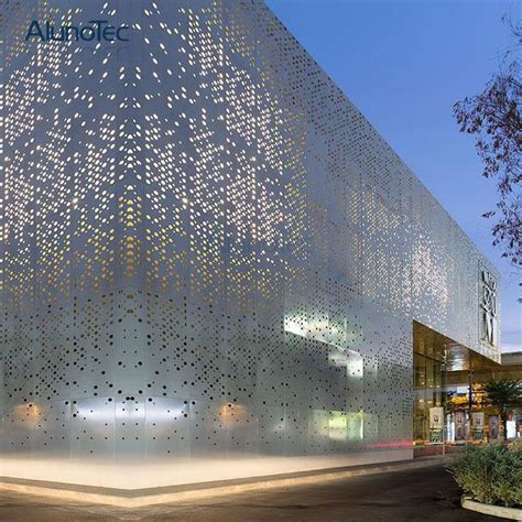 perforated metal facade lighting - Google Search | Facade design, Metal ...