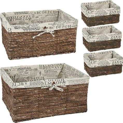 Wicker Basket - 5 Pack Storage Baskets for Shelves with Woven Liner ...