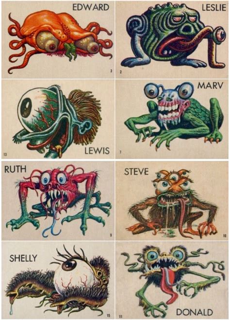 WEIRDO ART, zgmfd: 1965 Topps Ugly Stickers (complete set) Arte Horror ...