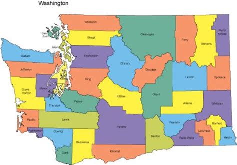 Washington Map with Counties