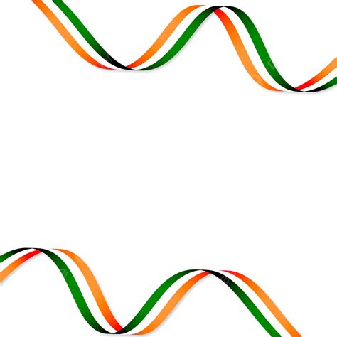 India Ribbon Flag Or Tiranga Border Frame Vector, India, Indian Ribbon ...