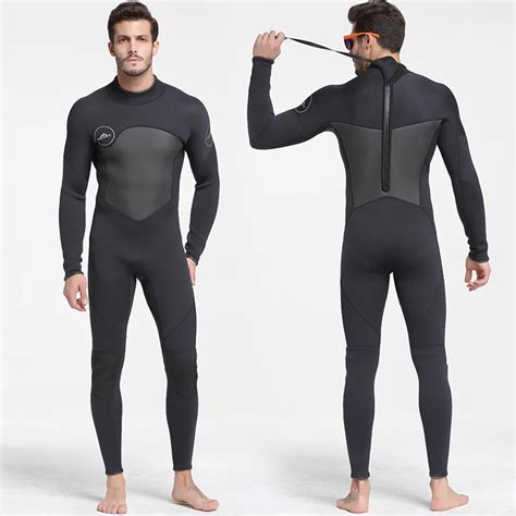 Men's 5mm Black Wetsuit for Scuba Diving Back Zip Fullsuit Jumpsuit ...