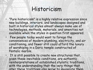 Historicism in Architecture