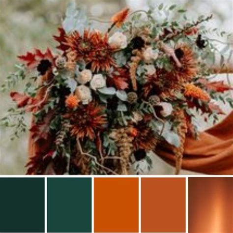 an orange and green wedding color scheme