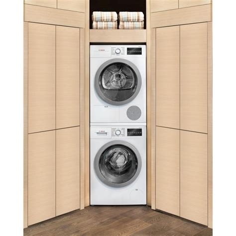 Bosch 500 Series 24 in. WAT28401UC Front Load Washer & WTG86401UC ...