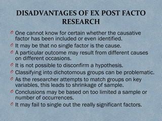 EX POST FACTO RESEARCH | PPT