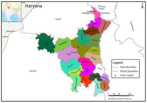 Haryana District Map, List of Districts in Haryana