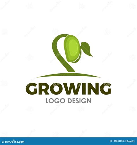 Growing Seed Logo Design Inspiration Stock Vector - Illustration of ...