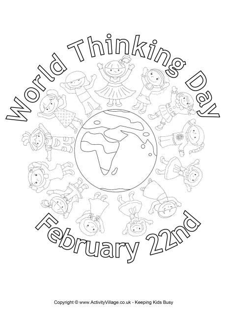 World Thinking Day Colouring Page | Daisy girl scouts, World thinking ...