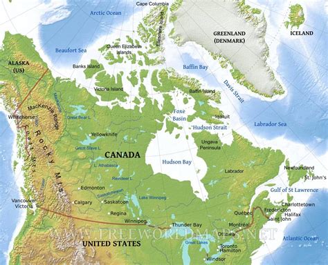 Canada Physical Map