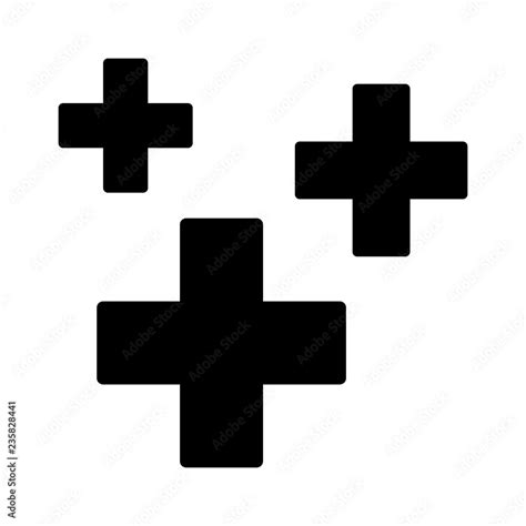 Heal, healing or regeneration symbol with crosses flat vector icon for ...