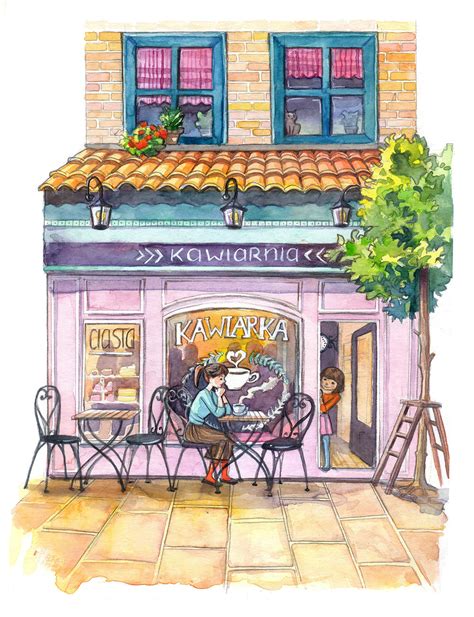 Coffee Shop -watercolor illustration tutorial · Kamila Stankiewicz