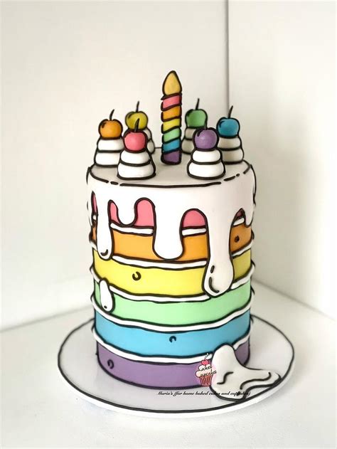 Comic/Cartoon Cake tutorial - Cake Trends 2023 - CakesDecor