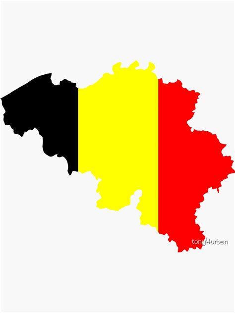 "Belgium flag map" Sticker by tony4urban | Redbubble