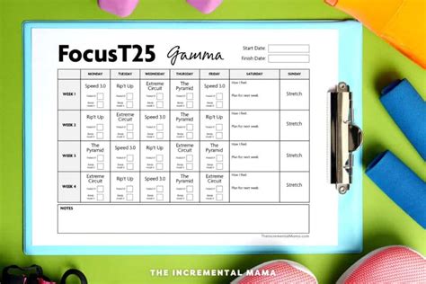 Free Printable Focus T25 Calendar (Alpha, Beta & Gamma)