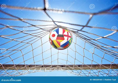 Soccer Ball in the Net of a Goal. Soccer Concept Stock Illustration ...