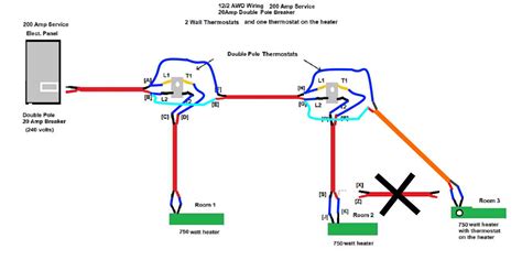 electrical - Help on wiring diagram for baseboard heaters - Home ...