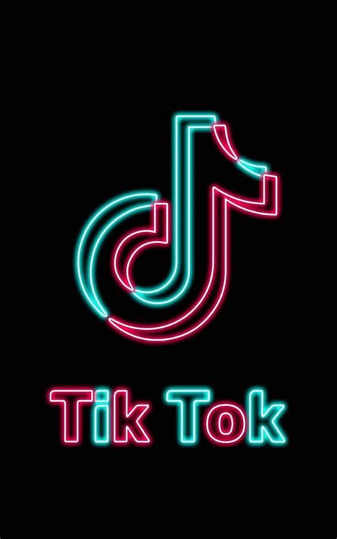 Download Tik Tok Logo With Neon Lights Wallpaper | Wallpapers.com