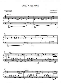 Jamie Webster - Allez Allez Allez sheet music for piano download ...