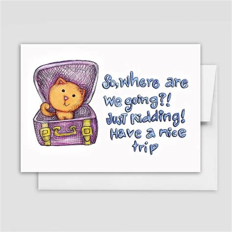 HAVE A NICE TRIP Card Cat Greeting Card