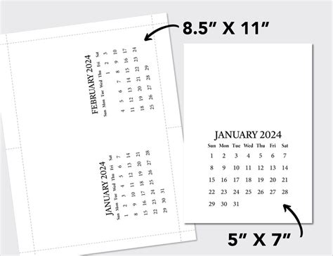 Printable BLANK DIY Calendar 2023 / Printable Mini Desk - Etsy