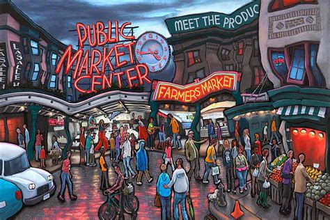 Pike Place Market Original Painting - Michael Birawer