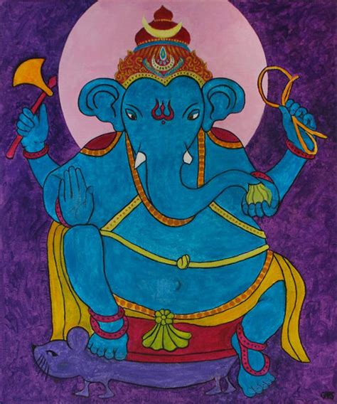 GANESHA, the Hindu elephant god Painting by George Pedder-Smith ...