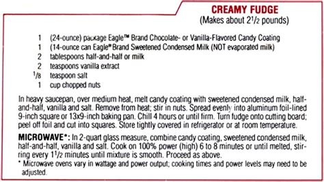 Memere's Favorite Recipes: Creamy Fudge - Eagle Brand Milk Recipe