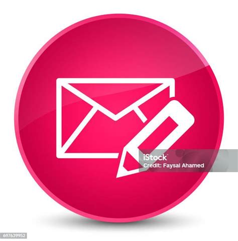 Edit Email Icon Elegant Pink Round Button Stock Illustration - Download ...