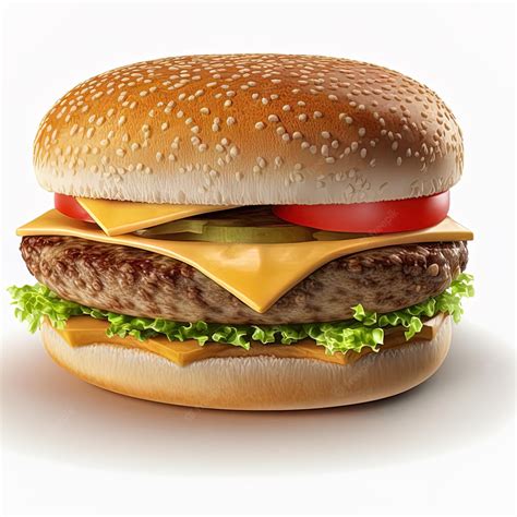 Premium Photo | Cheeseburger on isolated white background