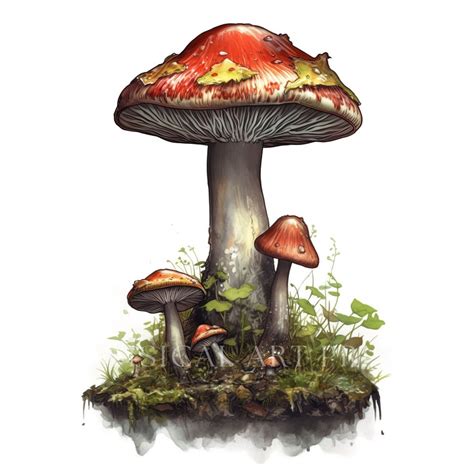 Mushroom PNG, Mushrooms Clipart, Fungi Cluster, Watercolor Art, Art ...