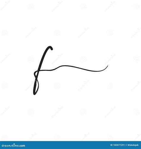 F Signature Letter Logo Design Concept Stock Vector - Illustration of ...