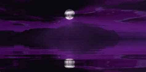 water refection , moon and purple skys gif. | Black and purple ...