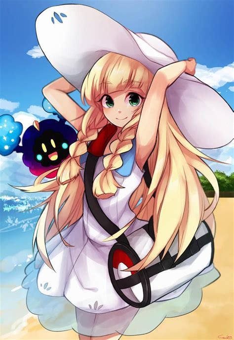 Lillie & Nebby on the Beach | Pokémon Sun and Moon | Pokemon, Mew and ...