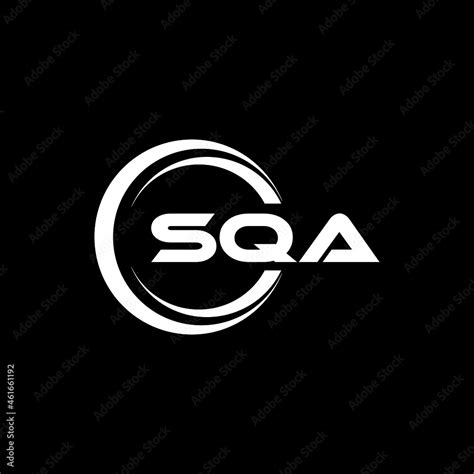 Vetor do Stock: SQA letter logo design with black background in ...