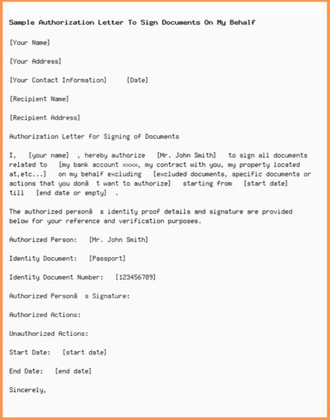 Sample Authorization Letter for Signing Documents | Lettering, Letter n ...