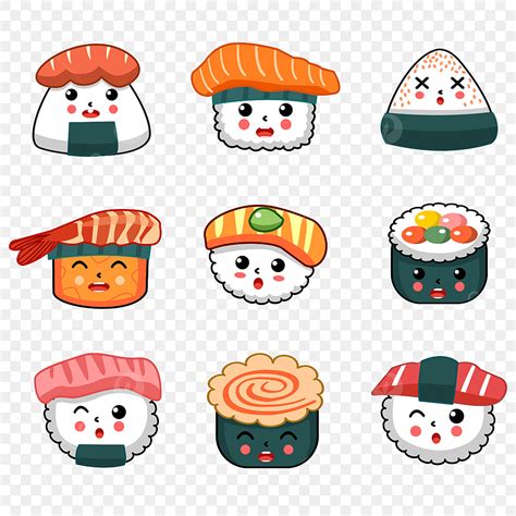 Kawaii Sushi Clipart Cute Sushi Clipart Sushi Clip Art Kawaii | The ...