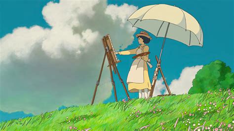 4K, anime, colorful, nature, Studio Ghibli, sky, landscape, anime girls ...