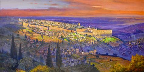 Jerusalem Painting: Jerusalem the center of the world by Alex Levin